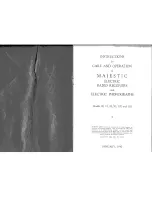 Majestic 90 Instructions For Care And Operation предпросмотр