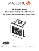 Majestic Majestic SB5400SS Installation, Operation And Maintenance Manual preview