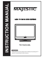 Preview for 1 page of Majestic TD1920USA Instruction Manual