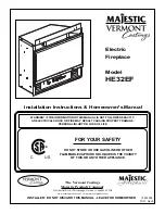 Majestic Vermont Castings HE32EF Installation Instructions & Homeowner'S Manual предпросмотр