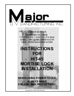 Предварительный просмотр 1 страницы Major Manufacturing HIT-45 Instructions For Installation Manual