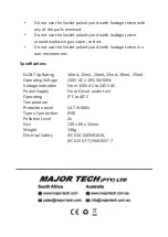 Предварительный просмотр 4 страницы Major tech MT310 Instruction Manual