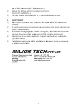 Preview for 7 page of Major tech MTD30 Operation Manual