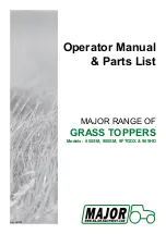 Preview for 1 page of Major 800SM Operator'S Manual & Parts List