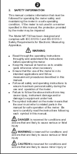 Предварительный просмотр 3 страницы Major MT 730 Instruction Manual