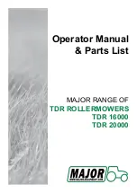 Preview for 1 page of Major TDR Series Operator'S Manual & Parts List