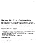 Предварительный просмотр 1 страницы MakerBot Thing-O-Matic Quick Start Manual