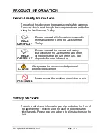 Предварительный просмотр 4 страницы MAKINEX JHT Operator'S Manual