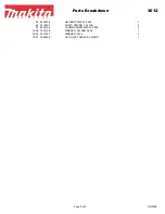 Preview for 3 page of Makita 3612 Parts Breakdown