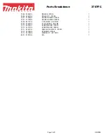 Preview for 3 page of Makita 3707FC Parts Breakdown