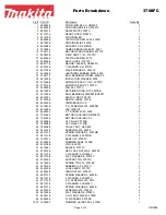 Preview for 2 page of Makita 3708FC Parts Breakdown