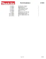 Предварительный просмотр 3 страницы Makita 4112H Parts Breakdown