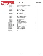 Предварительный просмотр 3 страницы Makita 4340FCT Parts Breakdown