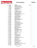 Preview for 2 page of Makita 4350FCT Parts Breakdown