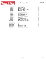 Preview for 3 page of Makita 4350FCT Parts Breakdown