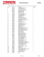 Предварительный просмотр 2 страницы Makita 5012B Parts Breakdown