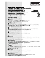 Preview for 1 page of Makita 6722DW Instruction Manual