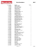 Предварительный просмотр 2 страницы Makita 6827 Parts Breakdown