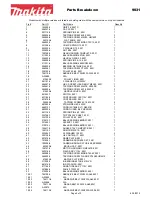 Предварительный просмотр 2 страницы Makita 9031 Parts Breakdown