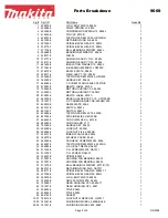 Предварительный просмотр 2 страницы Makita 9069 Parts Breakdown