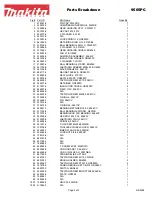 Предварительный просмотр 2 страницы Makita 9565PC Parts Breakdown