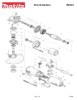 Makita 9566CV Parts Breakdown предпросмотр