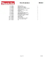 Предварительный просмотр 3 страницы Makita 9566CV Parts Breakdown