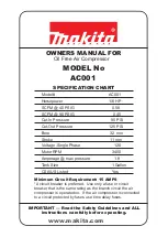 Предварительный просмотр 1 страницы Makita AC001 Owner'S Manual