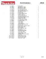 Предварительный просмотр 3 страницы Makita AN942 Parts Breakdown