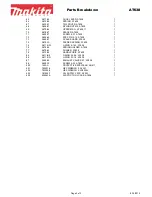 Предварительный просмотр 3 страницы Makita AT638 Parts Breakdown