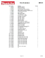 Предварительный просмотр 2 страницы Makita BDF451 Parts Breakdown