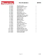 Предварительный просмотр 3 страницы Makita BJR181 Parts Breakdown