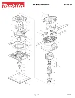 Preview for 1 page of Makita BO4556 Parts Breakdown