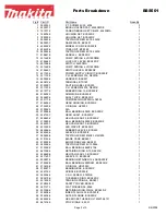 Предварительный просмотр 2 страницы Makita BSS501 Parts Breakdown