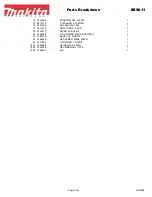 Preview for 3 page of Makita BSS611 Parts Breakdown