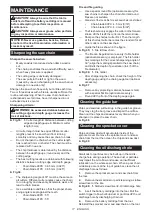 Preview for 17 page of Makita DUC400Z Instruction Manual