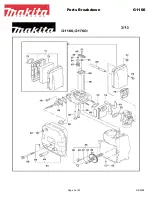Preview for 3 page of Makita G1100 Parts Breakdown