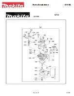 Preview for 6 page of Makita G1100 Parts Breakdown