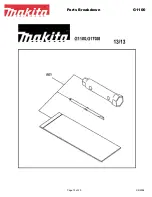 Preview for 13 page of Makita G1100 Parts Breakdown