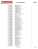 Preview for 16 page of Makita G1100 Parts Breakdown