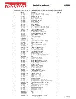 Предварительный просмотр 14 страницы Makita G1700I Parts Breakdown