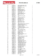 Предварительный просмотр 15 страницы Makita G1700I Parts Breakdown