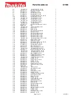 Предварительный просмотр 16 страницы Makita G1700I Parts Breakdown