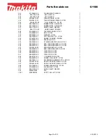 Предварительный просмотр 20 страницы Makita G1700I Parts Breakdown