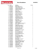 Предварительный просмотр 16 страницы Makita G6101R Parts Breakdown