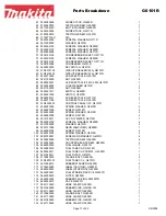 Preview for 17 page of Makita G6101R Parts Breakdown