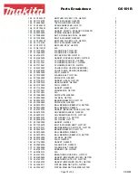 Preview for 18 page of Makita G6101R Parts Breakdown