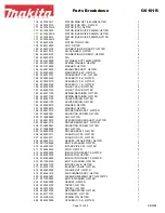 Preview for 19 page of Makita G6101R Parts Breakdown