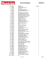 Предварительный просмотр 2 страницы Makita GA7011C Parts Breakdown