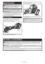 Предварительный просмотр 21 страницы Makita GAG06Z Instruction Manual